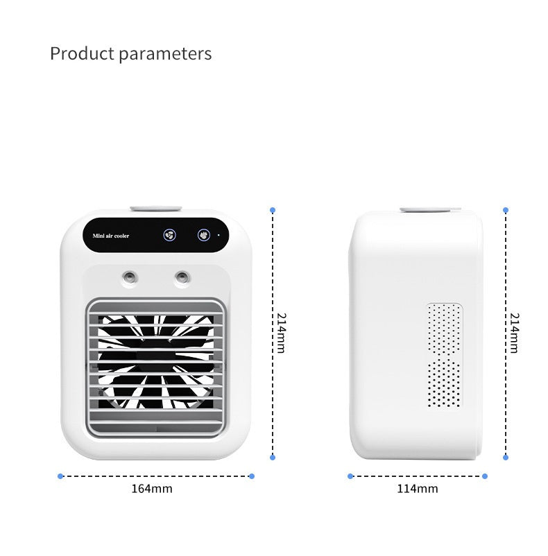 Portable Mini Air Cooler – USB Cooling Fan with Ice & Mist
