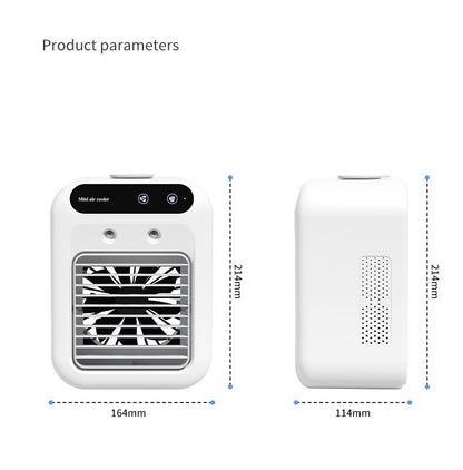 Portable Mini Air Cooler – USB Cooling Fan with Ice & Mist