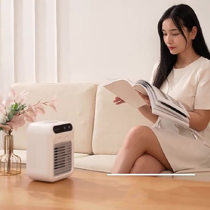 Portable Mini Air Cooler – USB Cooling Fan with Ice & Mist