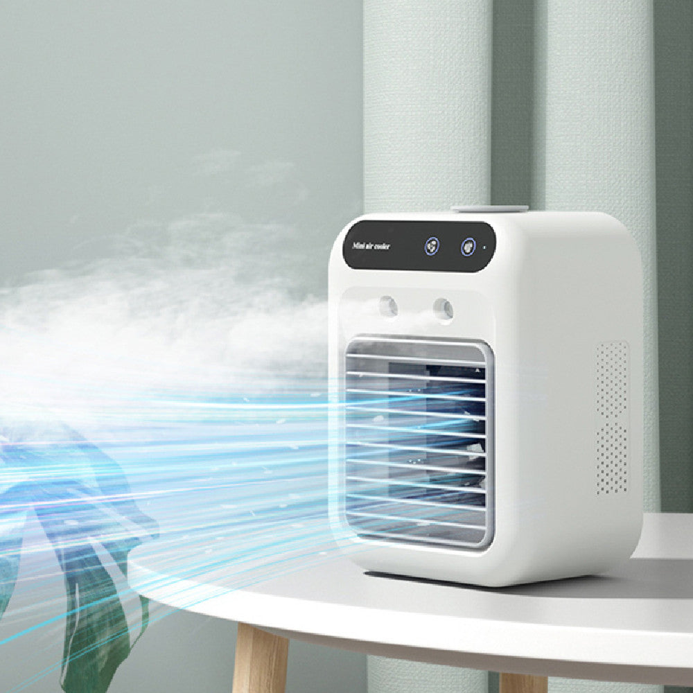 Portable Mini Air Cooler – USB Cooling Fan with Ice & Mist