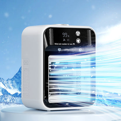 Portable Mini Air Cooler – USB Cooling Fan with Ice & Mist