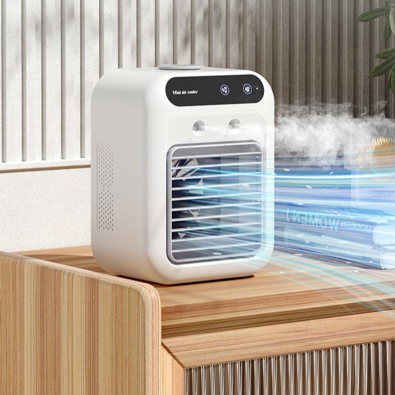Portable Mini Air Cooler – USB Cooling Fan with Ice & Mist