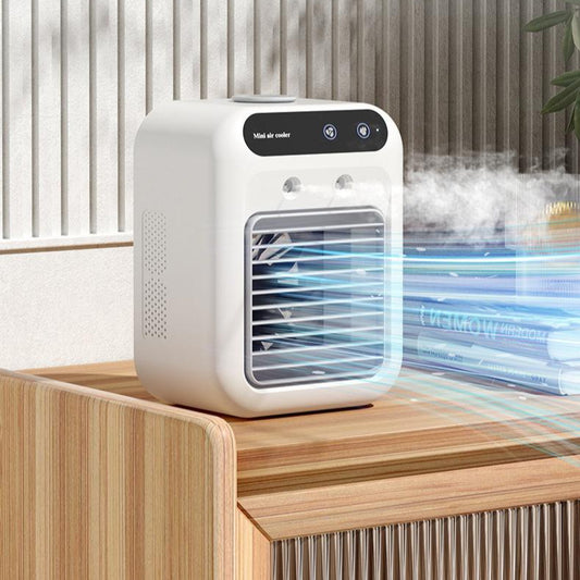 Portable Mini Air Cooler – USB Cooling Fan with Ice & Mist