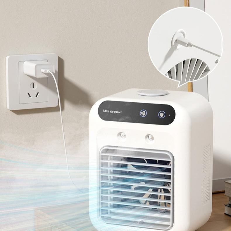 Portable Mini Air Cooler – USB Cooling Fan with Ice & Mist
