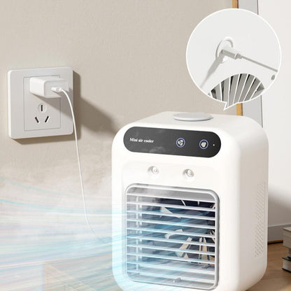 Portable Mini Air Cooler – USB Cooling Fan with Ice & Mist