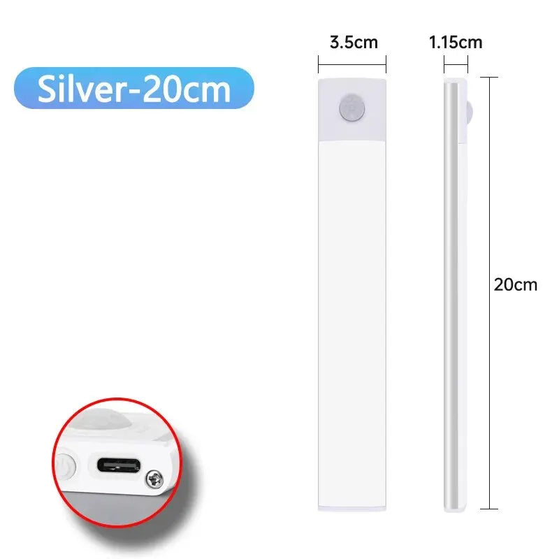 Motion Sensor Cabinet Light – USB Rechargeable LED Bar | Kitchen, Wardrobe & Closet