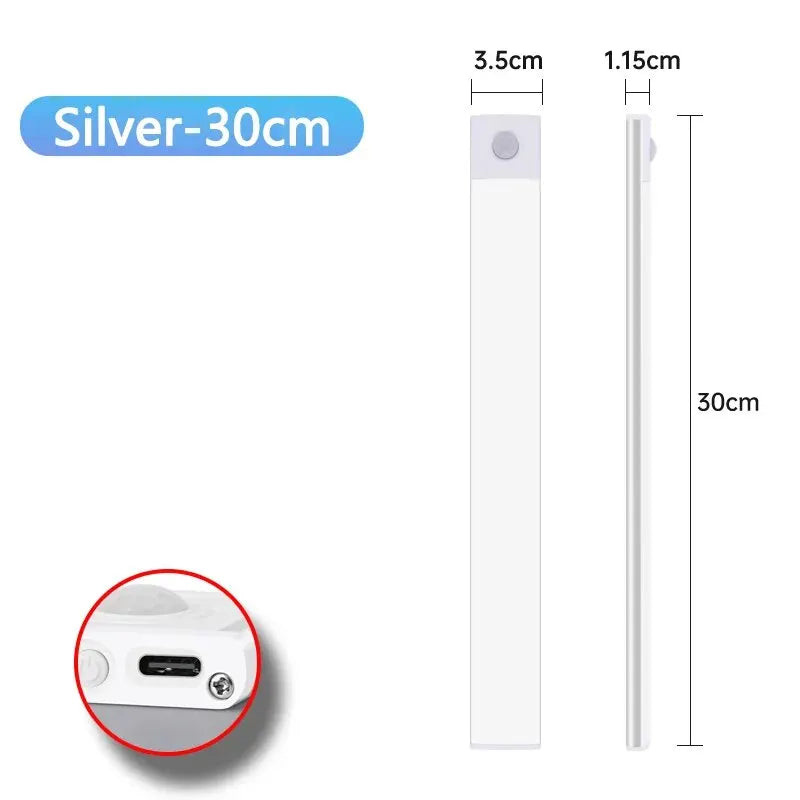 Motion Sensor Cabinet Light – USB Rechargeable LED Bar | Kitchen, Wardrobe & Closet