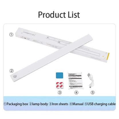 Motion Sensor Cabinet Light – USB Rechargeable LED Bar | Kitchen, Wardrobe & Closet