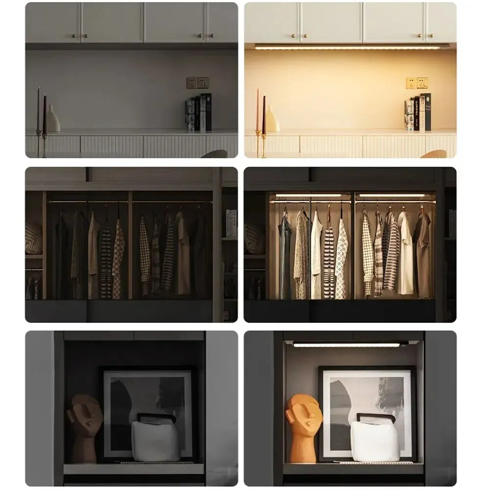 Motion Sensor Cabinet Light – USB Rechargeable LED Bar | Kitchen, Wardrobe & Closet