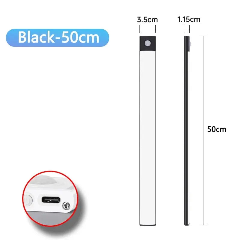 Motion Sensor Cabinet Light – USB Rechargeable LED Bar | Kitchen, Wardrobe & Closet